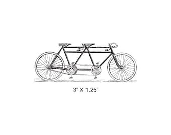 Tandem Bicycle Rubber Stamp 386