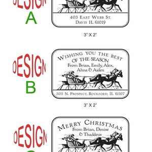 Aangepaste retouradres Winter Wonderland Sleigh Rubber Stamp AD25
