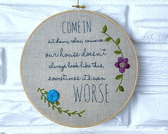 Come In Hand Embroidered Housewarming Gift