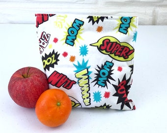 Comic Book Reusable Snack Bag Kid Gift Under 15