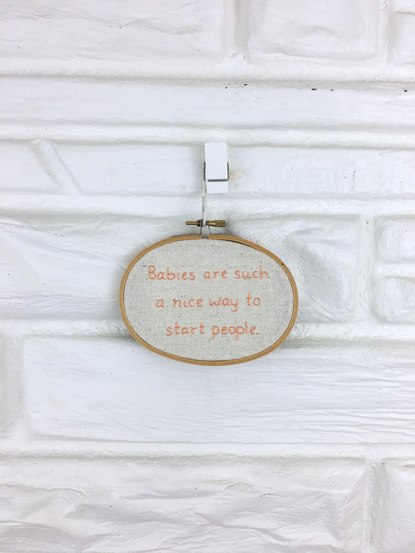 Nursery Art Baby Shower Gift Under 20 Hand Embroidered Wall Decor Hoop