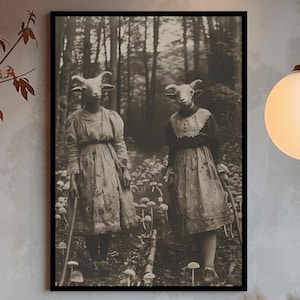 Dark Forest Occult Print | Vintage Witchcraft Wall Art | Gothic Home Decor Poster | Creepy Witchy Academia Aesthetic