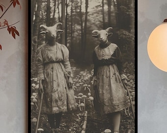 Dark Forest Occult Print | Vintage Witchcraft Wall Art | Gothic Home Decor Poster | Creepy Witchy Academia Aesthetic