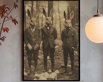 Rabbit Cult of the Forest Print | Mystic Gothic Photography Art | Dark Academia Witchy Wall Decor | Occult Symbolic Rabbit Poster
