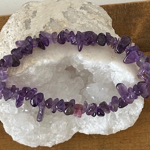 Pulsera de amatista para sanación energética - Joyería de piedra natural