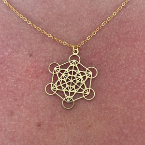 Gold Metatron Necklace – Stainless Steel | Sacred Geometry & Spiritual Elegance