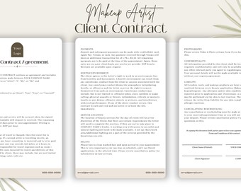 Boho Editable Client Contract Agreement for Salon/Spa/Makeup Artist/HairStylists