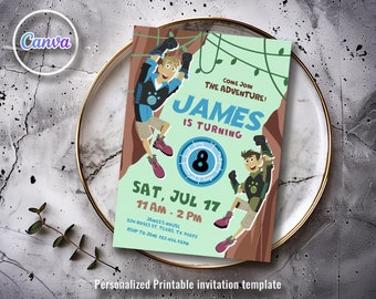 Wild Kratts Birthday Invitation, Safari Party, Editable Template (Digital Download)