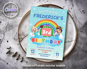 Kids Birthday Invitation | printable Editable Invite | Birthday Invite | Boy and Girl Party Invitation