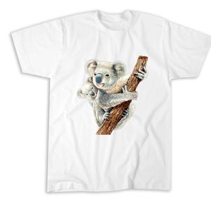 Cute Koala Bear and Baby Realistic Watercolor T-Shirt, Sweatshirt, Hoodie, Tote Bag - 252763