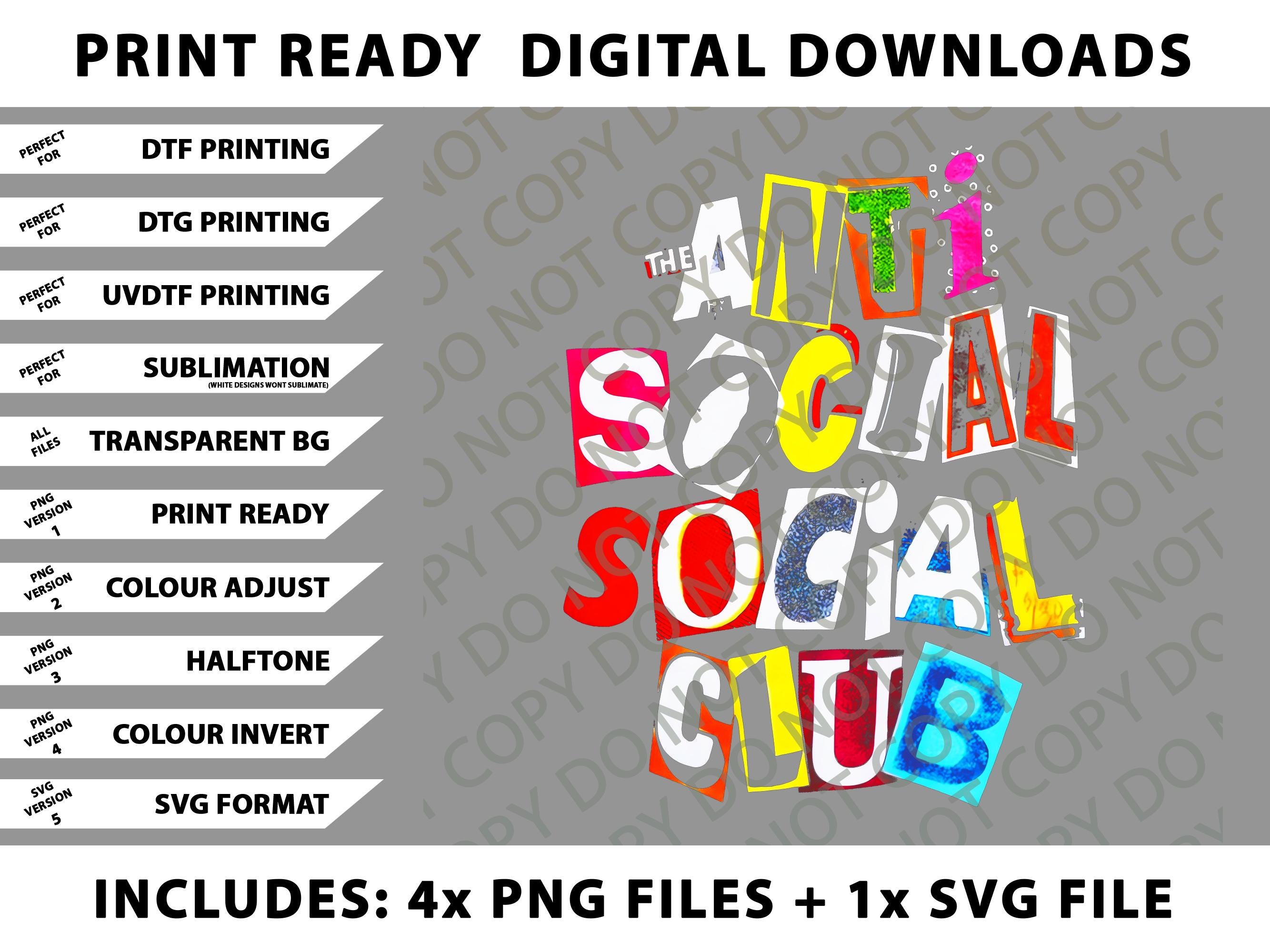 Anti Ricon Ricon Club Anti Social Club, Anti Clubs, Social Png Bundle, SVG Files, Digital ...