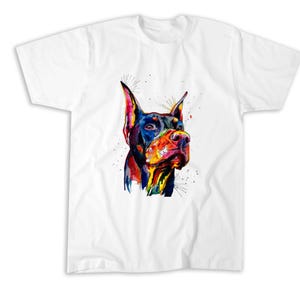 Colorful Doberman Dog Love-r Dad Mom, Boy Girl Funny T-Shirt, Sweatshirt, Hoodie, Tote Bag - 253192