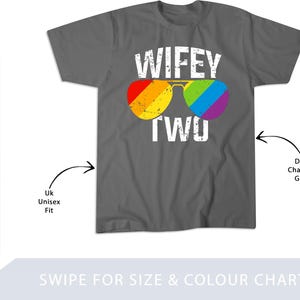 Lesbian Pride Wifey Two Bride Matching Couples Gift T-Shirt, Sweatshirt, Hoodie, Tote Bag - 253331