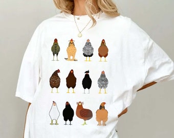 Western Country Chicken Breeds Graphic Tee, Farm Animal Shirt, Chicken Lover Gift, Chicken Mom Shirt, Women Chicken Sweatshirt, Farmer Shirt
