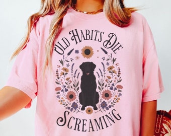 Old Habits Die Screaming Tee, The Black Dog Shirt, Tortured Poets Department Shirt, TTPD Shirt, Tortured Poet shirt Gift for Her, TPD Merch