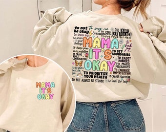 Retro Mama It's Okay Shirt, One Mental Health Breakdown, Motivational Mom T-shirt, Motherhood Shirts, Mama Sweatshirt, Mothers Day Gift