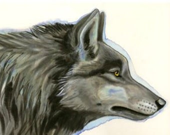 Ghost of the Woods Wolf Painting Print - Sumi Ink totem wolves wall art picture okami japanese gift wall art asian