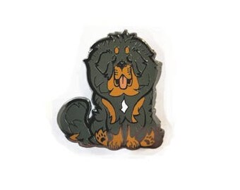 Tibetan Mastiff Pin Enamel Art - Collectible Limited Edition dog breed jewelry gift