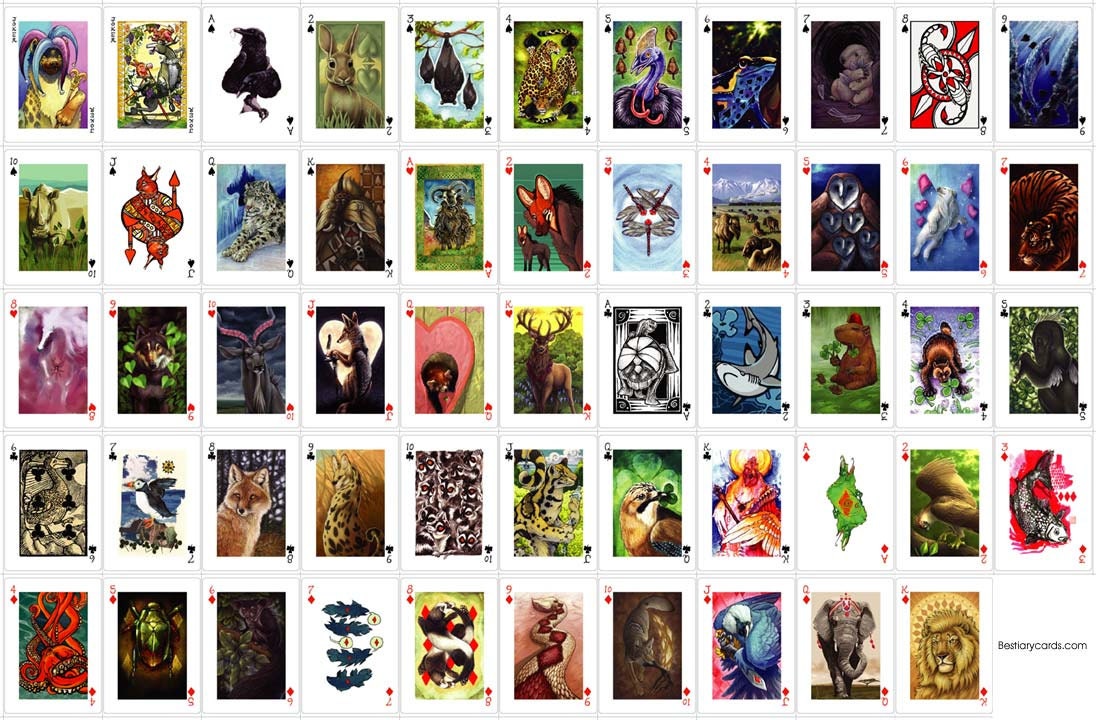限定版 動物図鑑 トランプ デッキ - 動物タロット 動物オラクルアート