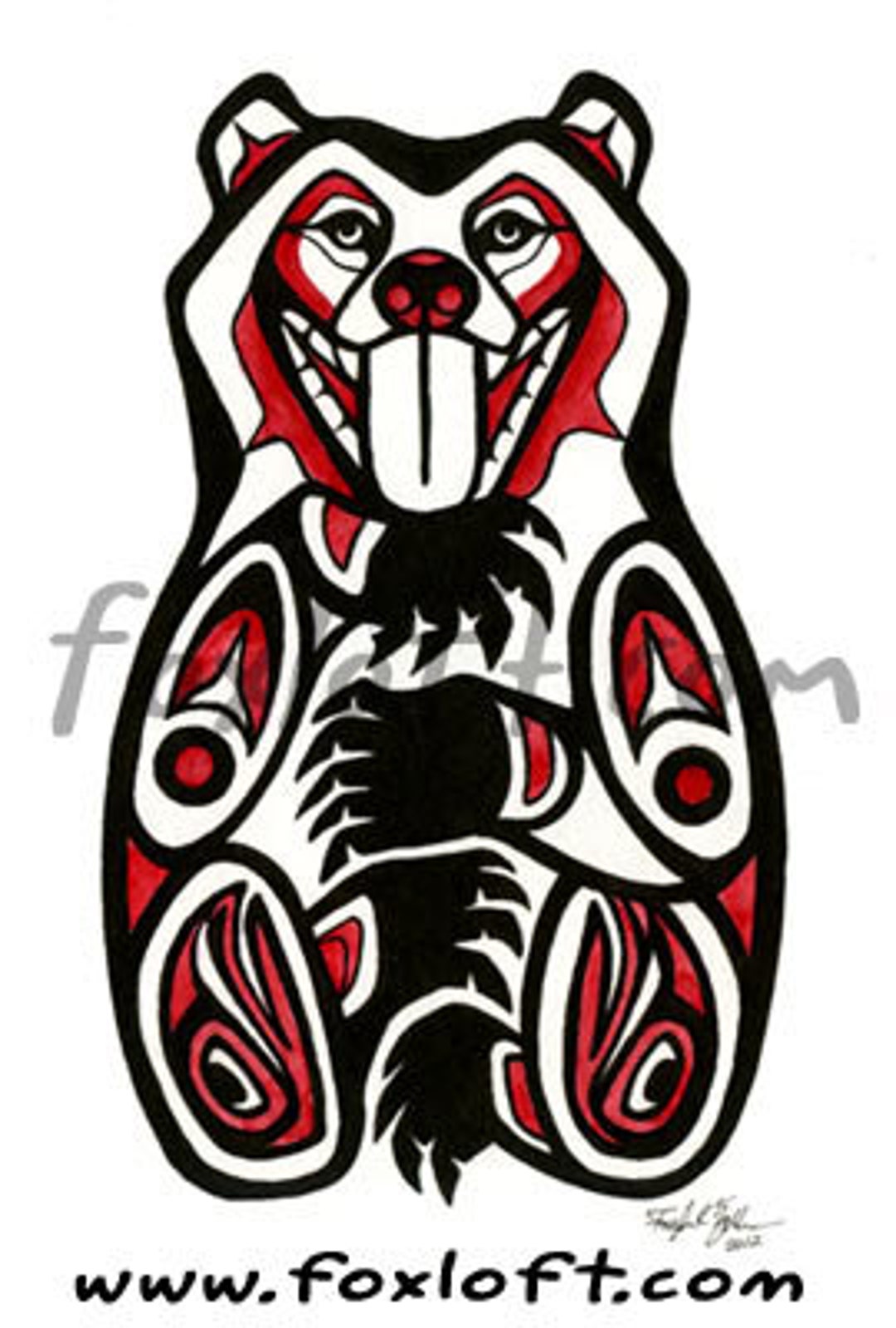 Life Bear Painting Print - Northwest Coast Native American