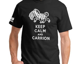 Keep Calm and Carrion Hyena T-shirt Tshirt Shirt Carry On