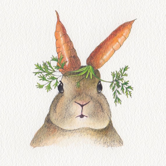 Carte De Lapin Lapin Mignon Surrealiste Etsy France