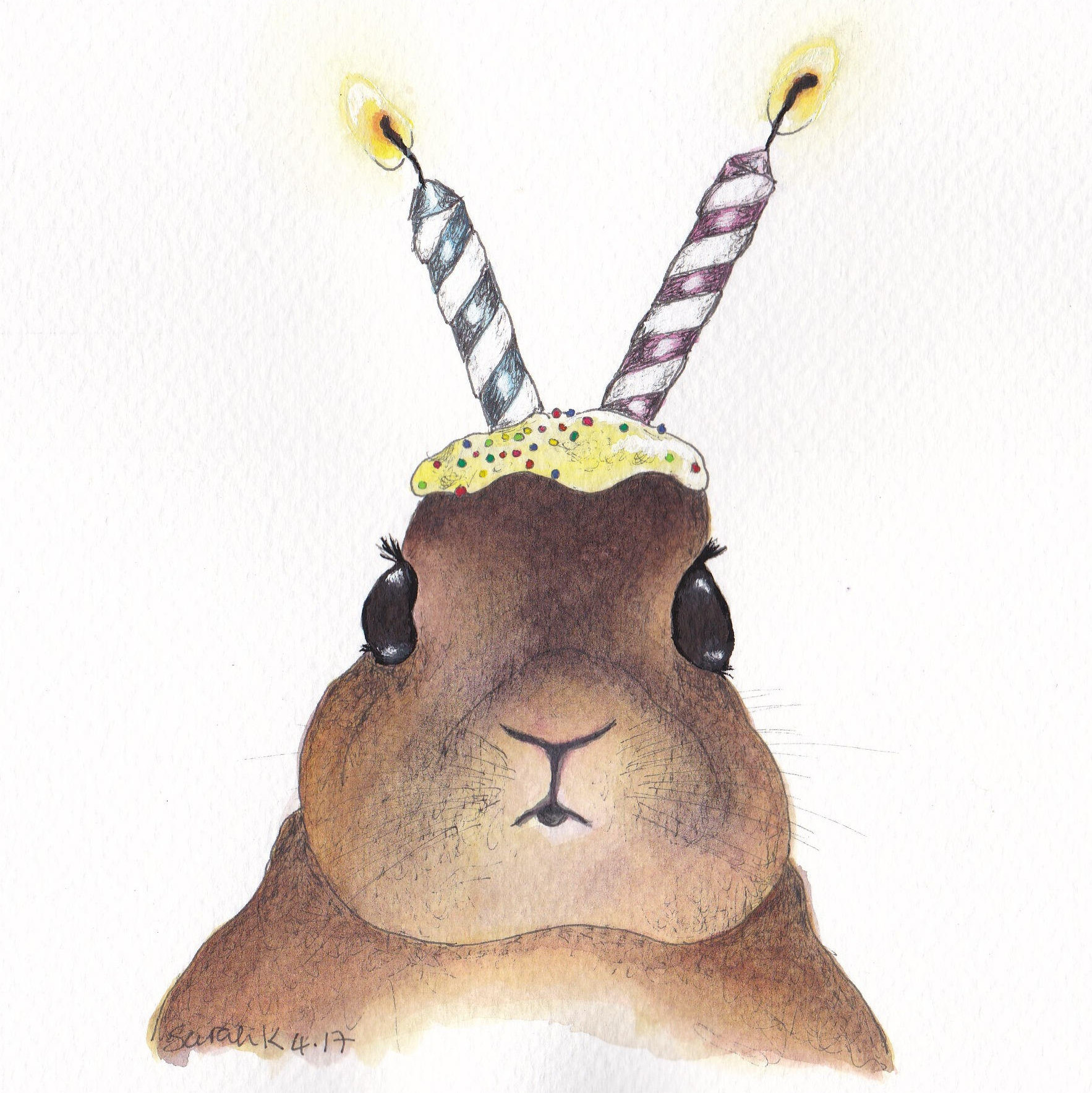 Rabbit Birthday Card Surreal Cute Bunny - Etsy UK