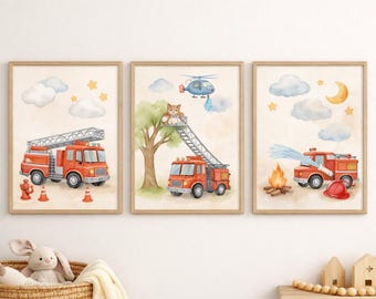 Stampe artistiche digitali alla moda per pareti della scuola materna dei vigili del fuoco