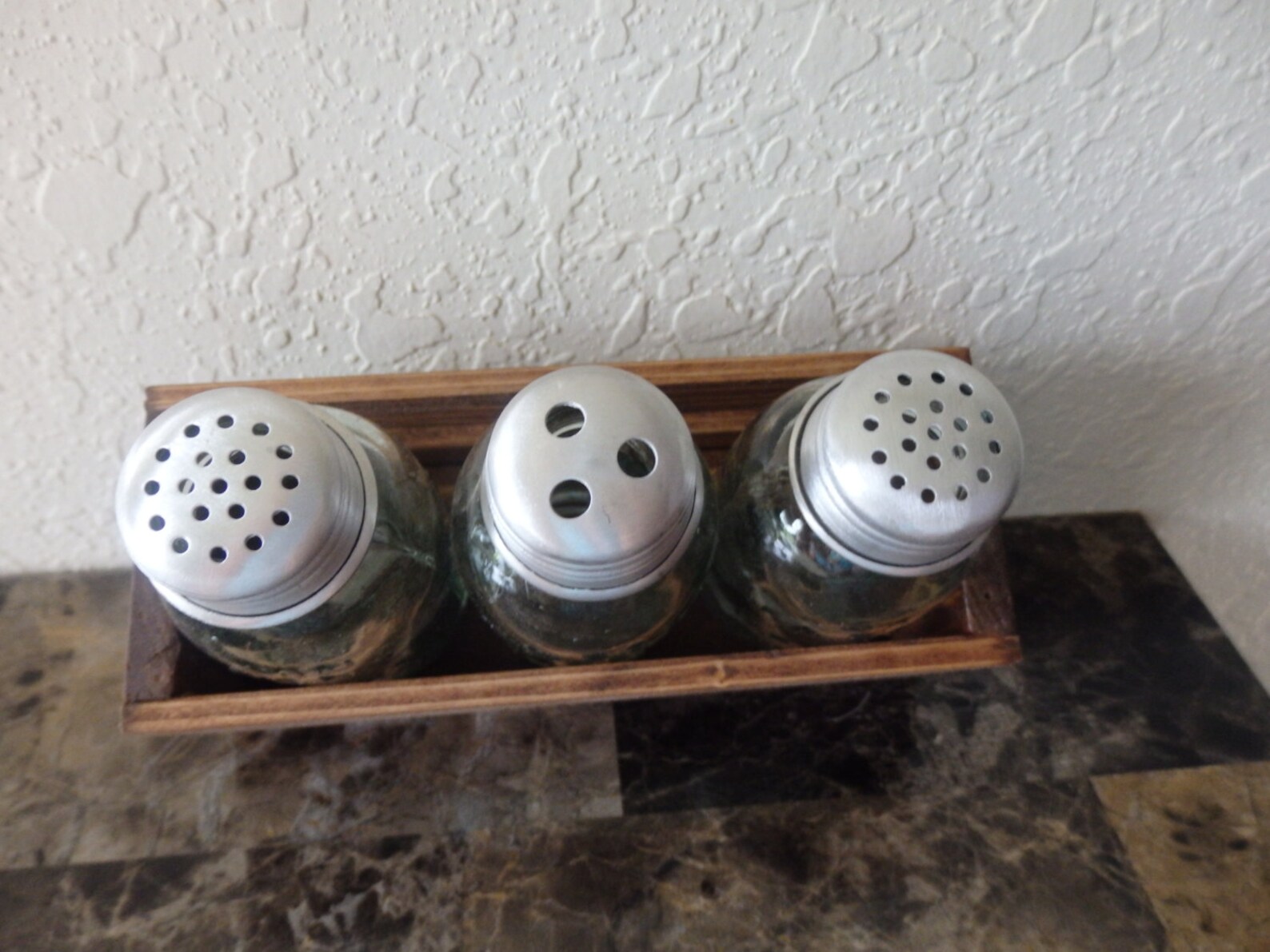 Mini Mason Jar Salt/pepper Shaker Toothpick Holder in a Wood Etsy