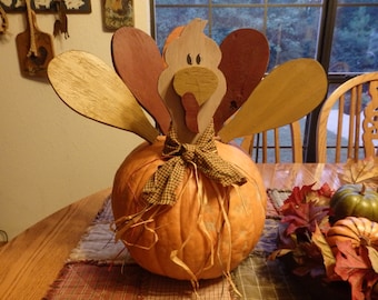 PATTERN for Fall Wood Turkey Kit for Pumpkin~Free ShipUS~Seasonal~Thanksgiving Home Decor