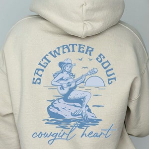 Coastal Cowgirl Hoodie, Mermaid Core Hoodie, Aesthetic Western Hoodie, Cowgirl Hoodie, Beachy Hoodie, Surf Hoodie, Beachy Rodeo Gift