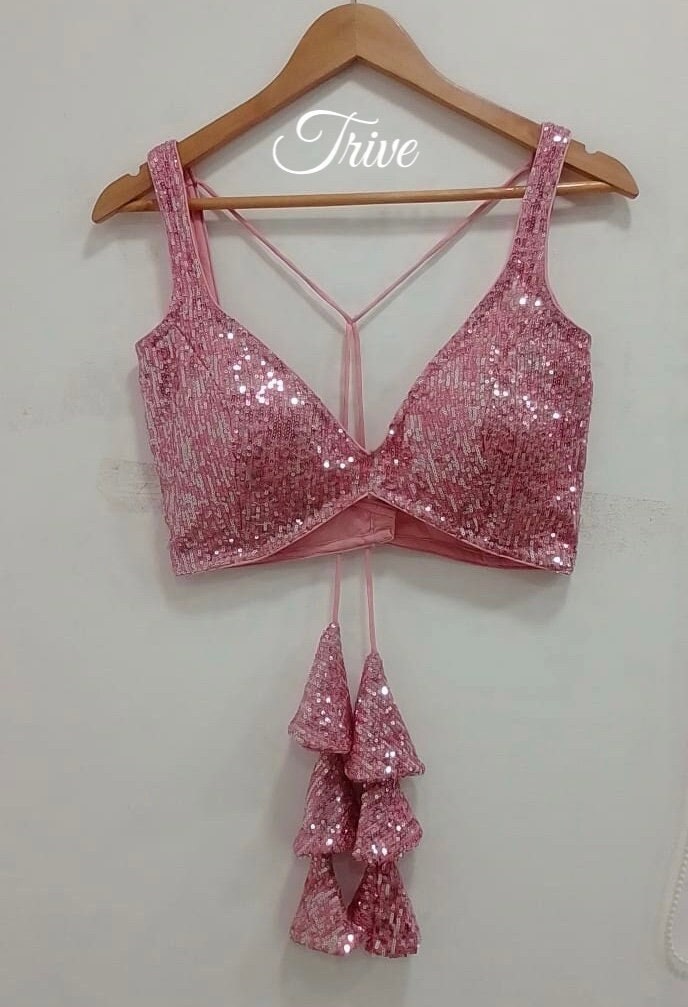 sparkly pink crop top