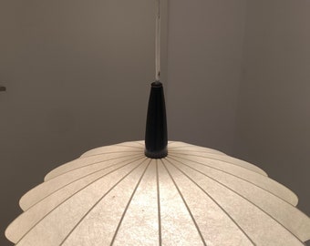 Lampe cocon du milieu du siècle, années 1950/60, lampe suspendue, similaire à Goldkant/Achille Castiglioni, beige