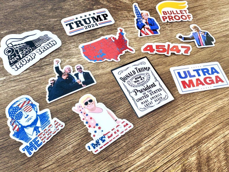 Trump Sticker Pack #2 - Waterproof, Weatherproof and American!!! zdjęcie 2