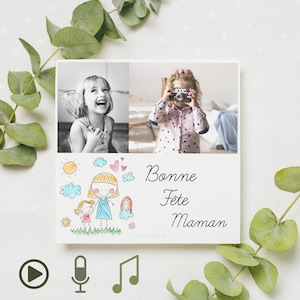 Carte personnalisée interactive | La photo ou le texte de votre choix + un contenu audio ou vidéo à découvrir (voix, musique, vidéo )