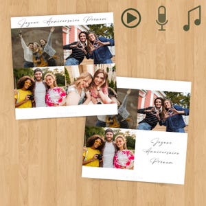 Carte personnalisée interactive | La photo ou le texte de votre choix + un contenu audio ou vidéo à découvrir (voix, musique, vidéo )