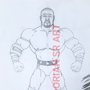 RARE WWF WWE Ahmed Johnson Bend-Em Designs Toy + Trading Card Art Guy Dorian 90s