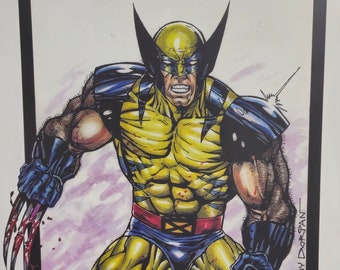 Impression de bande dessinée Wolverine signée Guy Dorian Sr.