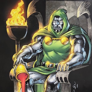 Doctor Doom Comic Art Print Signiert Guy Dorian Sr.