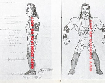 RARE WWF WWE 1-2-3 Kid Sean Waltman Bend-Em Designs Toy + Trading Card Art 90s