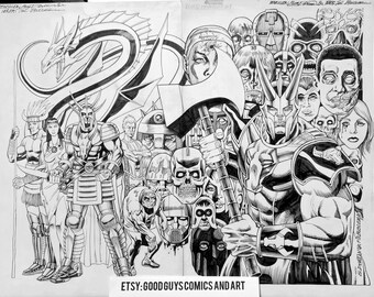Original Comic Art - Blood Hammer Poster - Guy Dorian Sr. & Sal Buscema