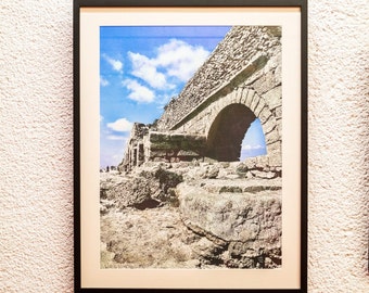 Aqueduct in Caesarea. LIMITED COLLECTION. Signed Print.