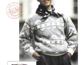 Knitting Pattern - PDF pattern download for - Men's Pattern Pullover in Chunky Wool - Sizes Small - XXLarge