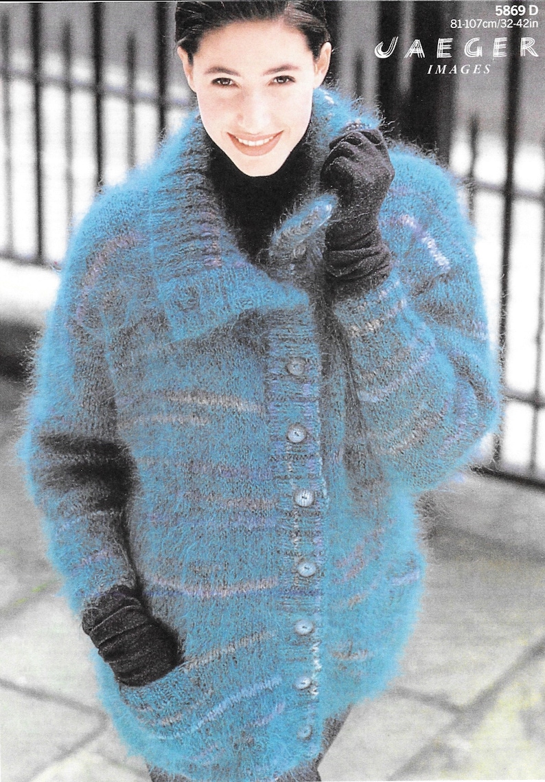 Mohair Knitting Pattern PDF Pattern Download for High Collared Coat Etsy