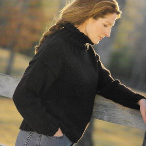 SIMPLE DESIGN- PDF pattern download for - Turtleneck Pullover Chunky Weight -- Quick Knit on 8mm needles -  Great for Beginners