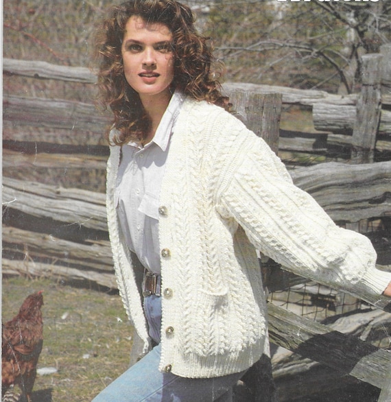 Chunky Knitting Pattern PDF Pattern Download for Aran Cabled - Main Image