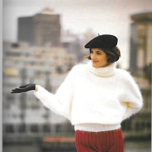 Mohair Knitting Pattern  - PDF pattern download for RETRO  Dolman Pullover - One Size