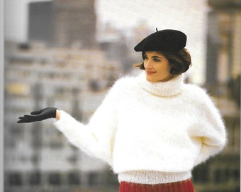 Mohair Knitting Pattern  - PDF pattern download for RETRO  Dolman Pullover - One Size
