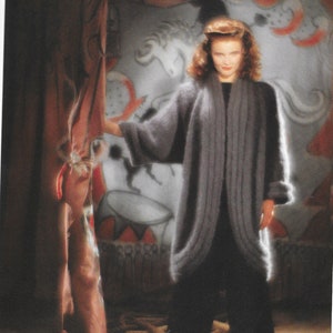 Modello di maglia per cappotto in mohair - Scarica il modello PDF per il cappotto avvolgente in stile anni Quaranta RETRO - Taglia unica