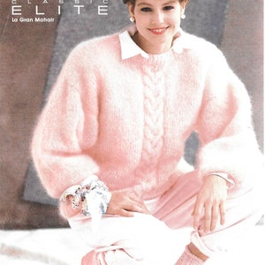 Modello per maglia in mohair - Scarica il modello in PDF per il pullover EASY Center Cable in mohair - Taglie S, M, L